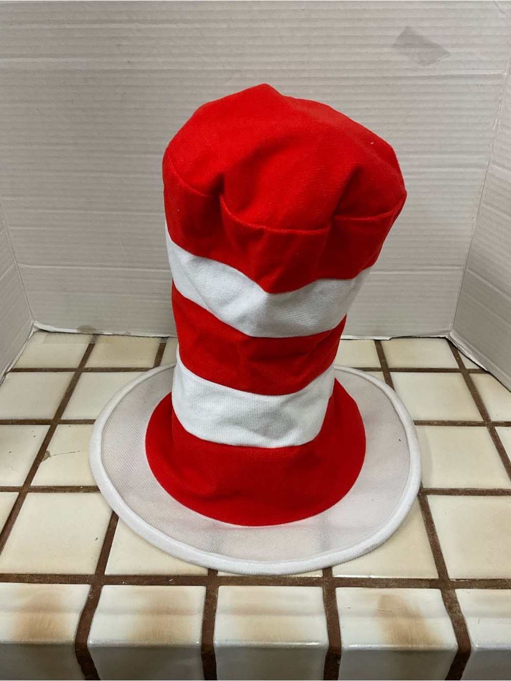Dr. Seuss Red and White Striped Tall Top Hat